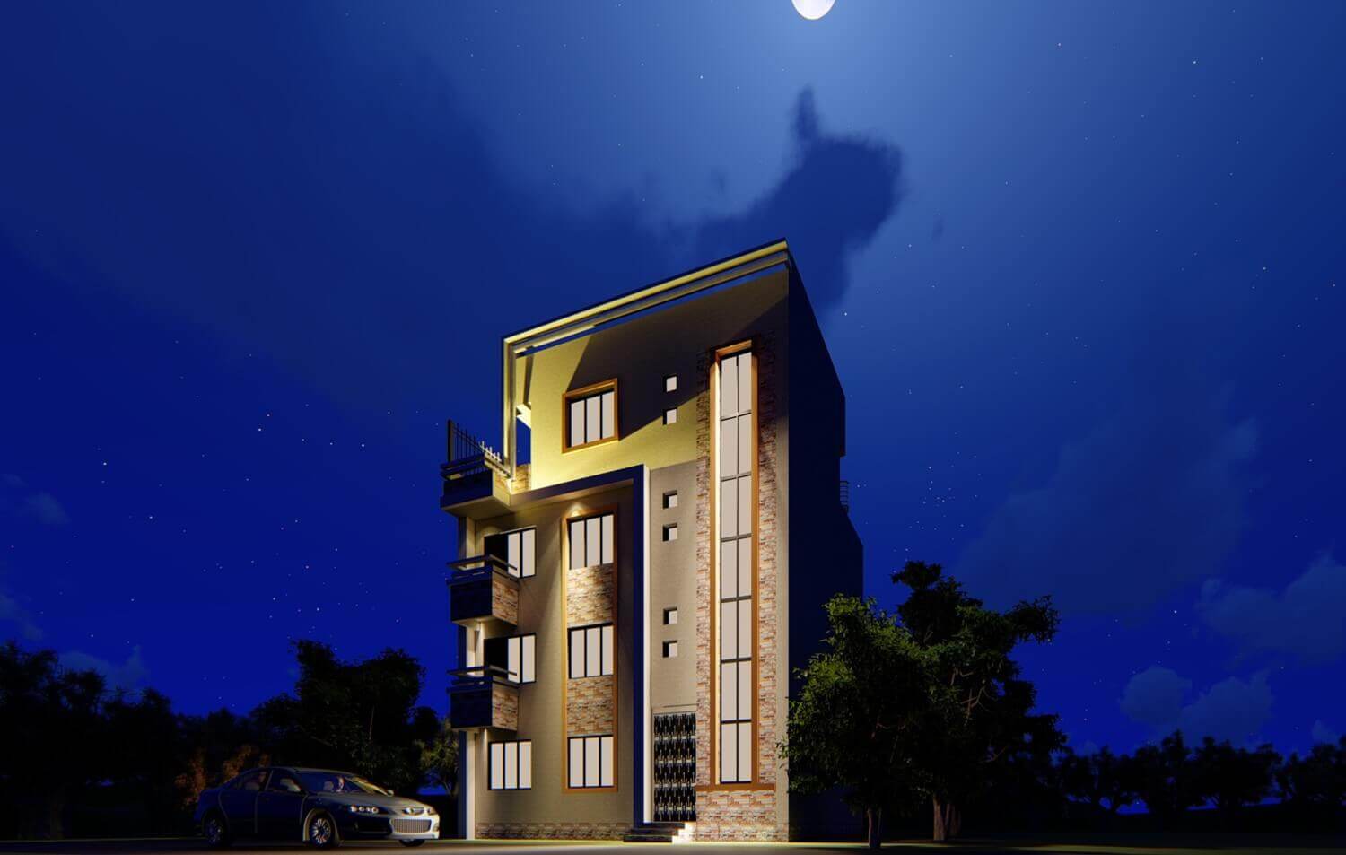 Apartment Building of Three and Half storey - GA Builders - Real Estate